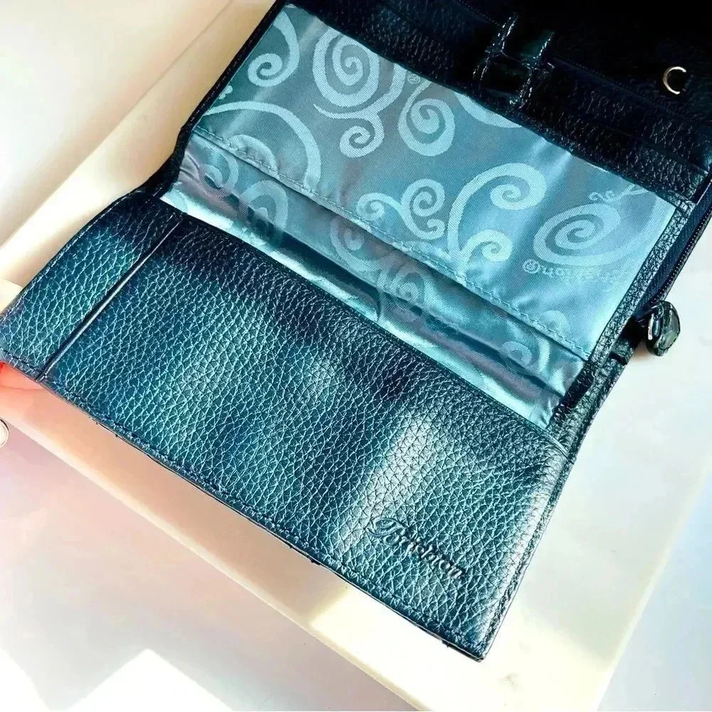 Brighton Bellissimo Heart Downtown Patent Leather Croco Wallet/Organizer Purse